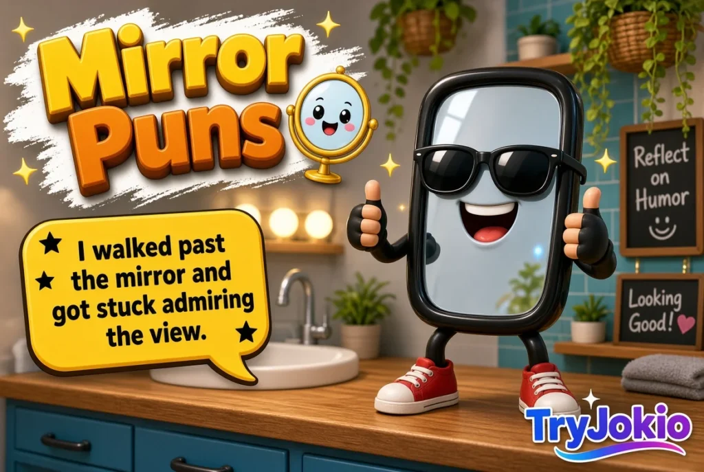 Mirror Puns and Jokes